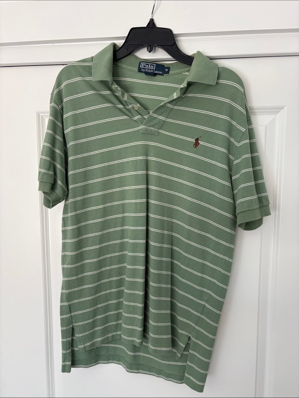 Polo by Ralph Lauren Light Green Striped Cotton Polo